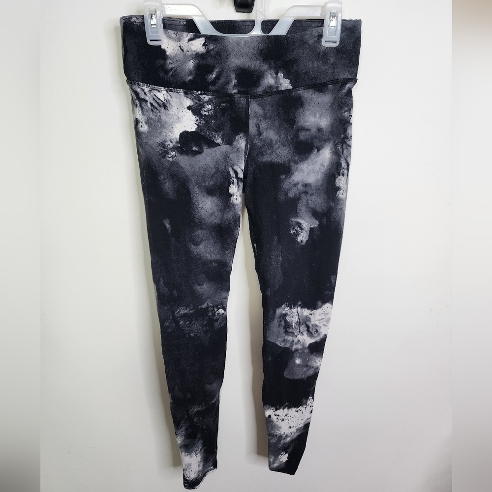 Alo Airbrush Legging Pant Yoga Blotted Running Black Magma White Blotted, Medium
